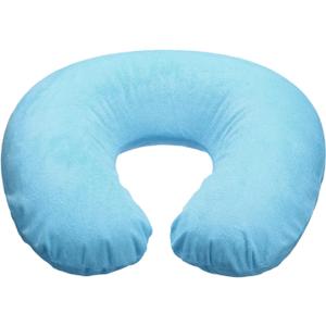 HARFINGTON Inflatable Travel Pillow Airplane Neck Pillow Plush U-Shaped with Removable Washable Cover Blow Up for Office Sleeping Neck Chin Lumbar Support, Light Blue