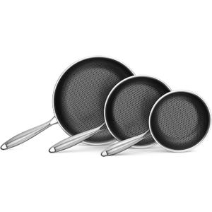BIELMEIER Advanced Nonstick Ceramic Cookware Set - Hybrid Tech, 8,10,12 Inch Frying Pans, PFAS-Free, Compatible with All Cooktops