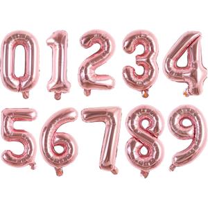 TONIFUL Balloons 16 Inch Rose Gold 0-9 Number Mylar Foil Balloons 10 Pcs Custom digitalal Balloons for 2026 New Year Eve Birthday Party Engagement Graduations Anniversary Baby Shower