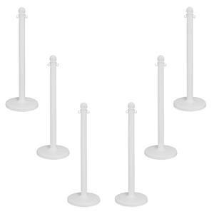 Mr. Chain 96401-6 White Stanchion, 2.5" link x 40" Overall Height, Pack of 6
