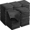 Shimeyao 48 Pack Bleach Proof Salon Towels Microfiber Absorbent Hair Towels Bleach Resistant Salon Hand Towels Bulk for Gym, Bath, Spa, Shaving, Shampoo, Home Hair Drying, 16 x 26 Inches (Black)