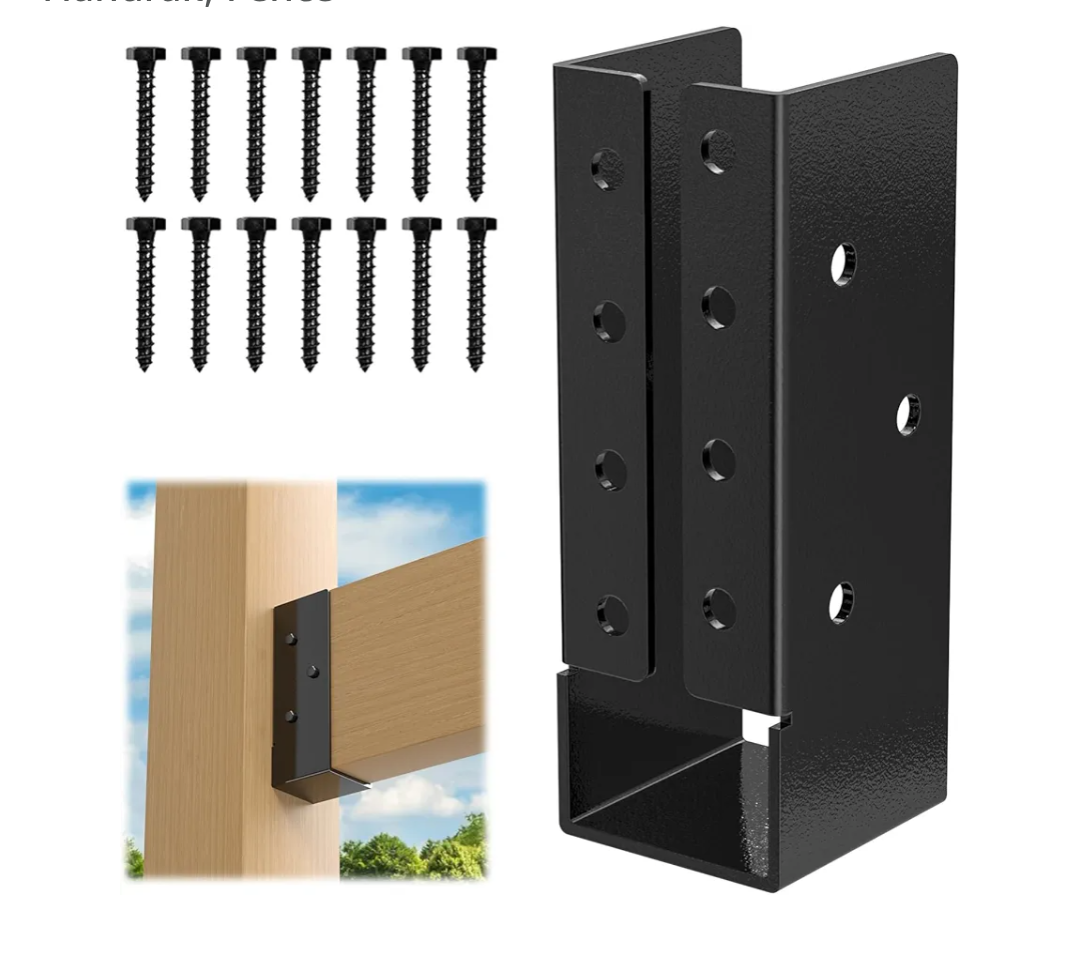 FMhotu Concealed Joist Hanger (4 Pack),4"x6" Outdoor Concealed-Flange Joist Bracket with Screws, Q235B Steel Powder Coated Concealed Mount Light Joist Hangers for 4"x6" Beam, Swing, Handrail, Fence