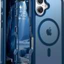Magnetic for iPhone 16 Case, [Compatible with MagSafe][Military Grade Drop Protection][Heavy Duty Protection][Non-Slip][Shockproof] 2-Layer Durable Bumper Phone Case 6.1''-Deep Blue