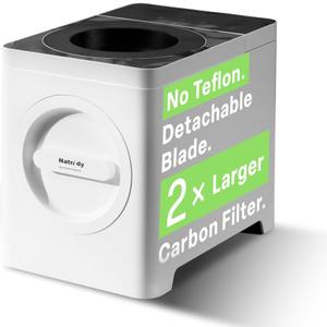 Electric Kitchen Composter with Detachable Blade | 100 oz Countertop Food Waste Recycler | Indoor Compost Bin with 2X Carbon Filter Odor Control, 40 dB Quiet