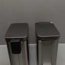 QUALIAZERO 5L / 1.3 Gallon Stainless Steel Step-On Bathroom Trash Can, Slim Shape, Pack of 2, Starter Set (Stainless Steel)