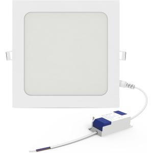 Aolyty 18W Ultra Thin LED Ceiling Panel Light 8.89" Recessed Square Downlight for Home, Office, Mall, Low Energy Consumption Non Dimmable 6000K (White)