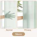 HOMEIDEAS Non-See-Through Sage Green Privacy Sheer Curtains, 30 X 24 Inches Long 2 Panels Sheer Curtains Light Filtering Window Drapes for Bedroom Living Room
