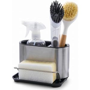 Stainless Steel Sink Caddy Sponge Holder Organizer Tidy Drains Water Dish Brush Holder for Kitchen Counter