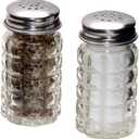 Retro Style Salt and Pepper Shakers with Stainless Tops (2)