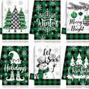6 Pcs Winter Kitchen Towels Green Snowman Snowflake Dish Towels 21 x 14 Inch Decorative Black Buffalo Plaid Bathroom Hand Towel Farmhouse Tea Towel Green Winter Decor for Kitchen Bathroom Gift