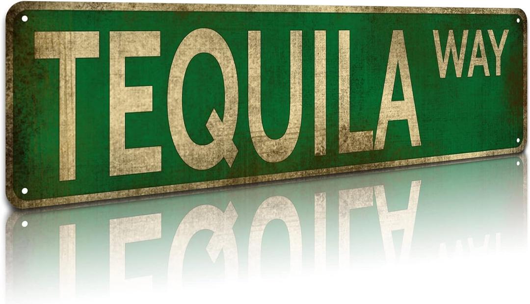 KooLL Street Sign Street Vintage Rustic Retro Wall Decor Funny Metal Tin Sign 4" by 16"