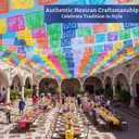 Mexican Party Banners (5 Pack with 10 Plastic Flags per Banner) - Papel Picado Mexicano Para Fiesta - Plastic Papel Picado - Fiesta Themed Party Decorations - Mexican Decor Cinco de Mayo