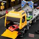 78-Inch Cars Trucks Toys for Toddler 1-3 2-4 3-5 4-7 Years Old Boys Kids, Transport Truck Toy with 24 Pcs Die-Cast Cars, Toys Gifts for 3 4 5 6 Year Old Boy, Toddler Boy Toy Ages 3-5 4-7