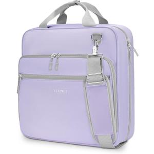 Ytonet Zipper Binder with Shoulder Strap, 3 Inch 3 Ring Binder with Zipper, 600 Sheets Large Capacity Waterproof School Binders Organizer for Girls Students Fit 15.6 Inch Laptop, Purple