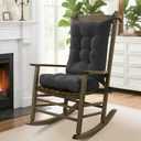 mudilun Rocking Chair Cushion Set - Non-Slip Tufted Rocking Chair Cushions with Ties Soft Indoor/Outdoor Wooden Rocking Chair Seat Pad for Porch Garden Cafe & Nursing (Indoor Alita-black)