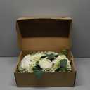 Bridesmaid Bouquets Set of 6 - Ivory White Artificial Flowers Bouquet for Bridesmaids Wedding Small Floral Centerpieces for Marriage Proposal Party Anniversary Dining Table Decor -7 Inch