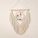jontell Boho Round Wall Mirror Macrame Wall Hanging Circle Hanging Mirror for Over Sink Bedroom Living Room Apartment Entryway Girl Bedroom Decoration Vanity