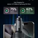 USB-C Car Charger for iPhone 17, 167.5W Max 3-Port Type-C Fast Charging Cigarette Lighter,Charger Adapter for iPhone 17/16/15/14/13,Samsung S24/S23/S22,Pixel,iPad Air,AirPods,Android