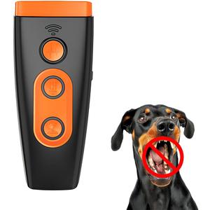 Dog Bark Deterrent Devices Ultrasonic Anti-Barking with 3X Emitters, Up to 35FT Long Range Control, Rechargeable & Portable for Safe Effective Dog Training Indoor Outdoor Use, Black