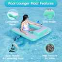 CALOBANA Inflatable Floating Chair, Heavy Duty Pool Floats Adult Lounger with Cup Holder, Large Water Floaties for Lake, Ocean, River, Swimming Pool, Party, 50"L x 45"W