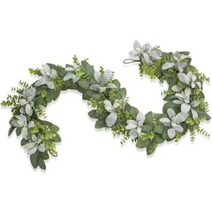 6FT Artificial Eucalyptus Garland  Non-Shedding Greenery Vine for Farmhouse, Wedding & Home Decor (6FT-RH-B)