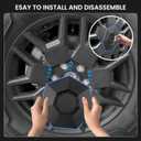 4PCS Wheel Caps for Tesla Cybertruck 2024 2025, Removable ABS Wheel Center Caps Compatiable with Tesla Cybertruck Accessories 2024 2025 (black)