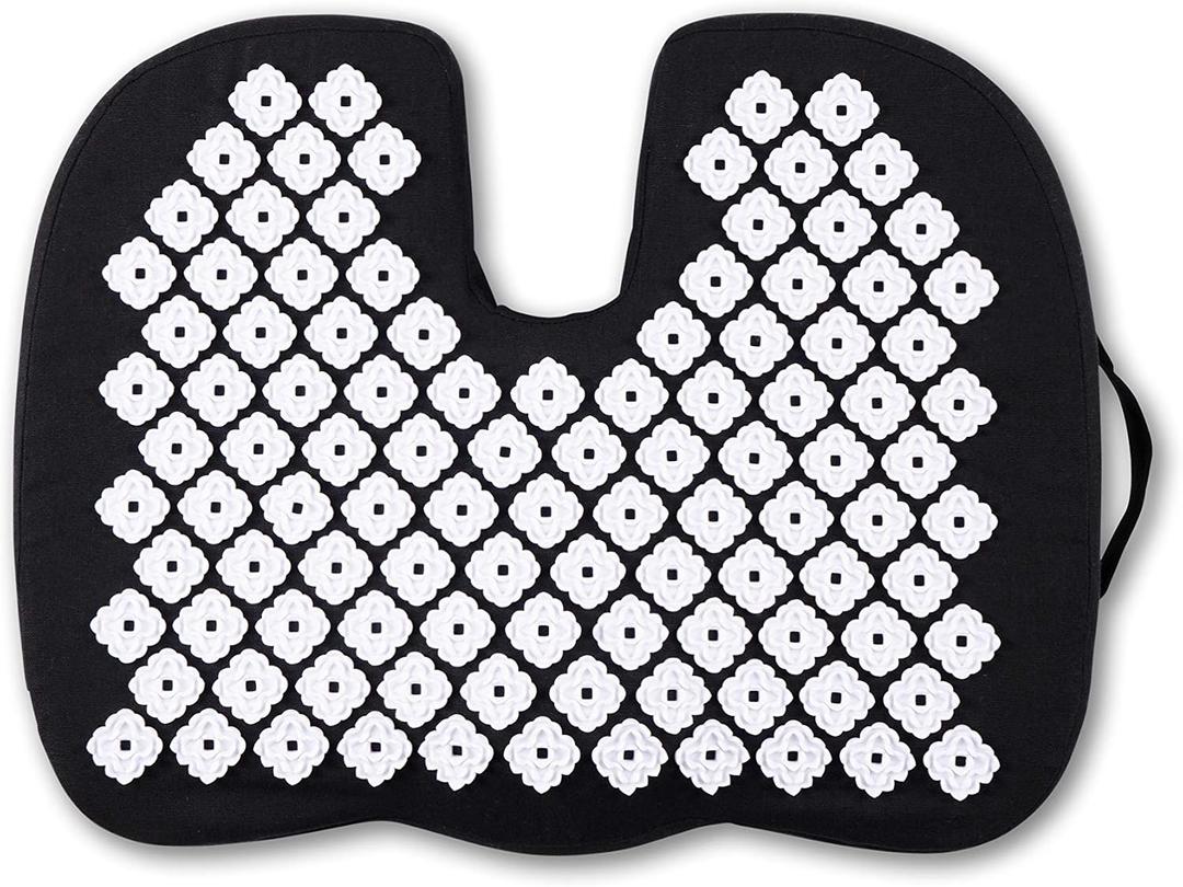 Kanjo Acupressure Seat Cushion | Memory Foam Coccyx Seat Cushion | Helps Relieve Spinal, Hip & Tailbone Pain | Acupressure Cushion for Desk Chair, 1 Count
