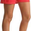 Rocorose Women's Board Shorts Quick Dry Drawstring Sports Summer Bottom Swim Shorts with Pocket Red Medium
