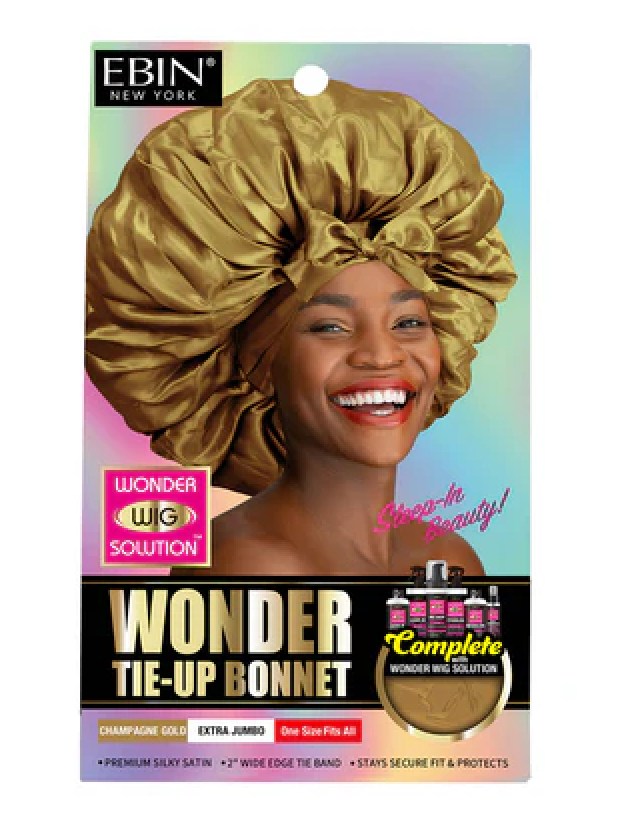 Silk Bonnet Satin Bonnet for Sleeping Large Bonnets with Tie Band Hair Wrap with Adjustable Straps Hair Cap for Women Curly Gold