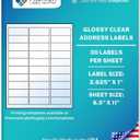 Premium Label Supply Glossy Clear Address Labels  2.625" x 1"  Laser/Inkjet Compatible  (30 per Sheet), 10 Sheets - 300 Total Adhesive Labels