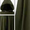 Spooktacular Creations Halloween Renaissance Cloak Costume Men, Green Medieval Hooded Cape Vintage Capelet for Themed Parties (L)
