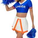 Khanda Cheerleader Costume for Women Sexy Cheerleading Outfit 2025 High School Girl Party Halloween Cheer Uniform Outfit S