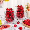 CLESDF 90Pcs Fake Mini Cherries, Artificial Faux Cherries Red and Red Black Cherry Decor, Fake Fruit Decor Simulation Cherry Model for Party Fruit Bowl Home Kitchen Photography Props