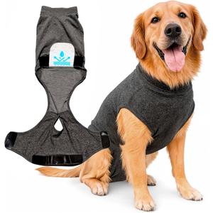 Dog Recovery Suit After Surgery - for Spay Neuter - with Washable Pads - Dog Onesie (Grey XX-Large)