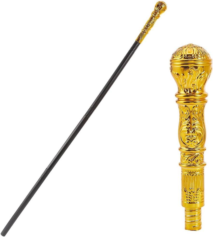 GORGECRAFT Antique Cane Vintage Walking Stick Halloween Party Decorative Cosplay Costume Cane Handle Knob Costume Accessories