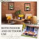 2 Pack Picture Frame Wall Plant Holder Wall Planters for Indoor Plants Metal Window Hanging Shelves Black Pot Holder Ring for Living Room Bedroom Bathroom Home Decor