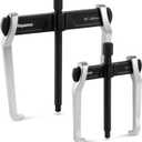 2-Jaw Reversible Gear Puller Set, 2 Pack with Small (0-5.35" External/1.7-5.7" Internal) & Large (0-8.2" External/3-10.5" Internal) Spread, Heavy-Duty Bearing, Flywheel, Pulley and Gear Remover Tool