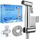 New Version Handheld Bidet Sprayer for Toilet, Premium Stainless Steel Bathroom Bidet Sprayer Set, Baby Cloth Diaper Sprayer with Superior Complete Spray Hoses Kit, Support Wall or Toilet Mount