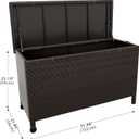 GarveeHome 125 Gallon Wicker Deck Box, All-Weather Outdoor Storage Bin with Rattan Finish, Large Capacity for Patio Furniture, Cushions, Pool Supplies & Garden Tools(Brown)