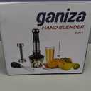 Ganiza Immersion Blender 5 in 1 Hand Blender Max 1000W Heavy Duty Motor, 16 Speed Mode Handheld Blender Stainless Steel Blade With 800ml Mixing Beaker, 600ml Chopper, Whisk and Milk Frother