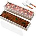 Rectangle Cake Pan, 2-Pack 16-Inch Tiramisu Molds with Acrylic Lids & Spatulas, Aluminum Alloy Cheesecake Mold for Baking Mousse Brownies Desserts