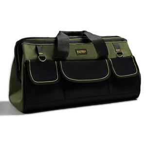 FASTECH 20-inch Wide Mouth Tool Bag with Water Proof Molded Base, Wide Mouth Tool Tote Bag, Waterproof Tool Organizer Bag for Men with Adjustable Shoulder Strap(No Bottom Shell)