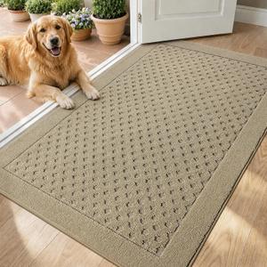 Dirt Trapper Door Mat 32"x 48", Non-Slip Entryway Rugs, Beige
Washable Doormat, Stain Resistant and Absorbent Welcome Mat, Low Profile Floor Mats for Front Back and Entrance