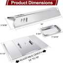 Hiorucet Adjustable 24''-30'' Grill Drip Pan Kits for Dyna Glo DGF493BNP, DGF510SBP, Backyard Grill BY13-101-001-12, Grease Tray and Heat Plate Shields for Dyna Glo Grill Replacement Parts 5 Burner.