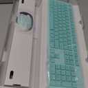 LeadsaiL K786 Wireless Keyboard and Mouse Combo, 2.4GHz Lag-Free Wireless, Full Size Ergonomic Keyboard Silent Mouse for Windows Mac PC Laptop, 12 FN Shortcuts, Long Battery Life - Mint Green