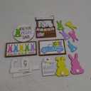 Easter Tiered Tray Decor Set Easter Layered Decorative Tray Bunny Wooden Signs for Home Table Church Party