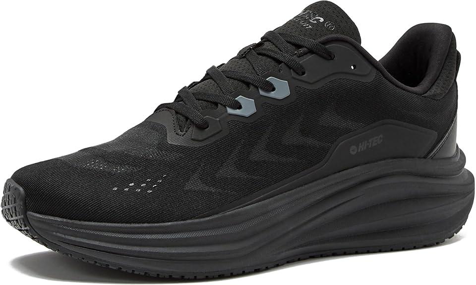 HI-TEC Resist SR Runner Mesh Black Non Slip Work Shoes for Men, Comfortable Water Resistant Mens Food Service Sneakers, Medium and Wide Width, Men's Size 7,5-8