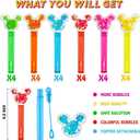 Mouse Party Favors 24Pcs Glitter Mouse Ear Bubble Wands for Kids Cute Bubble Wand for Birthday Party Supplies Classroom Prizes Pinata Goodie Bag Stuffers Gifts
