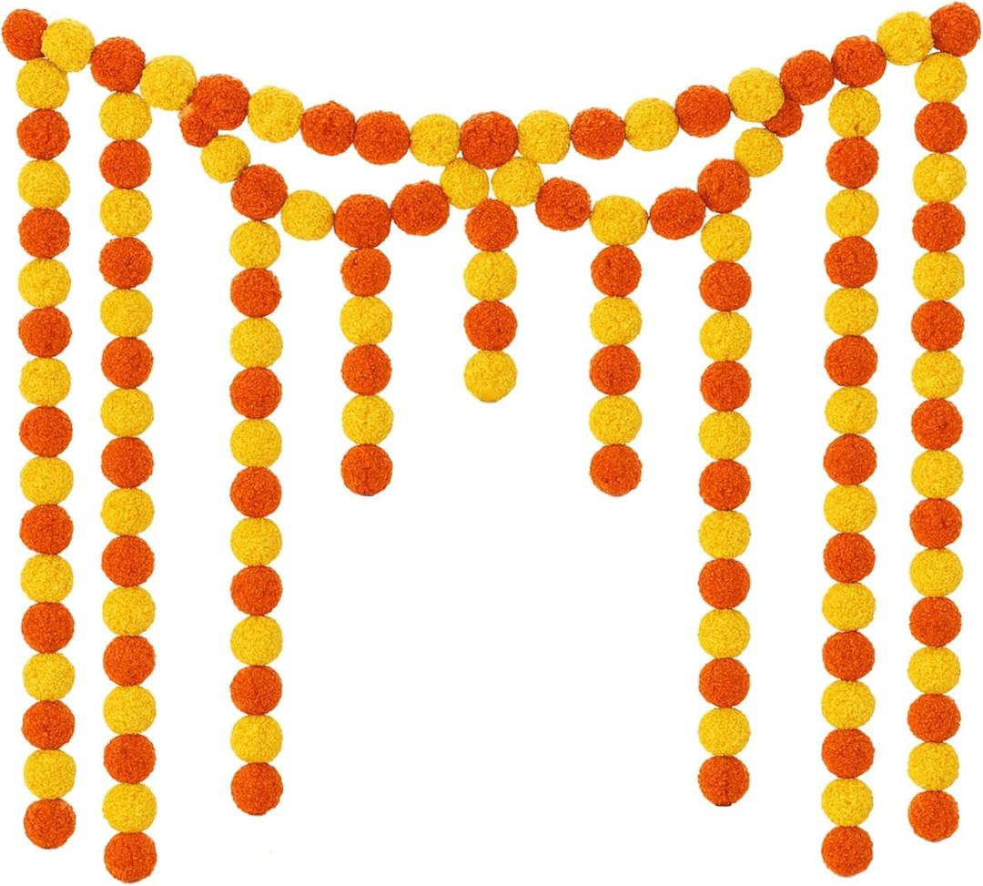 10 Pcs - 5 Feet Marigold Garland for Decoration | Artificial Marigold Flower Garlands for Temple, Door, Diwali, Indian Wedding and Festive Decor 10 Pcs - 5 Feet Marigold Garland for Decoration | Artificial Marigold Flower Garlands for Temple, Door, Diwali, Indian Wedding and Festive Decor