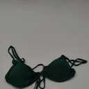 ZAFUL Women's Triangle Bikini Top String Push Up Padded Sexy Swimsuit Bathing Suits Top (1-deep Green)